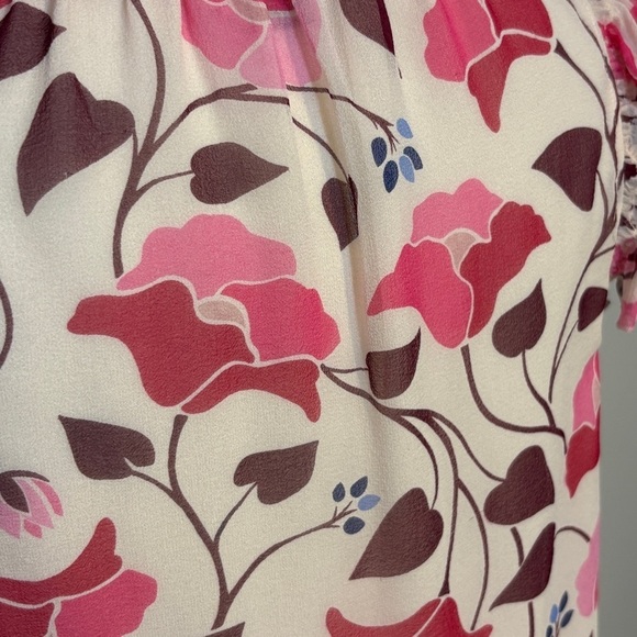 Kate Spade Pink and Brown Ruffled Blouse - Picture 4 of 7